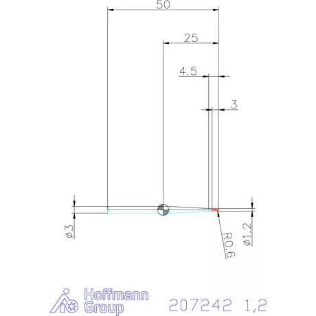 Garant Garant Master Steel VHM teljes rádiuszmaró HPC 1,2 mm