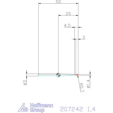 Garant Garant Master Steel VHM teljes rádiuszmaró HPC 1,4 mm