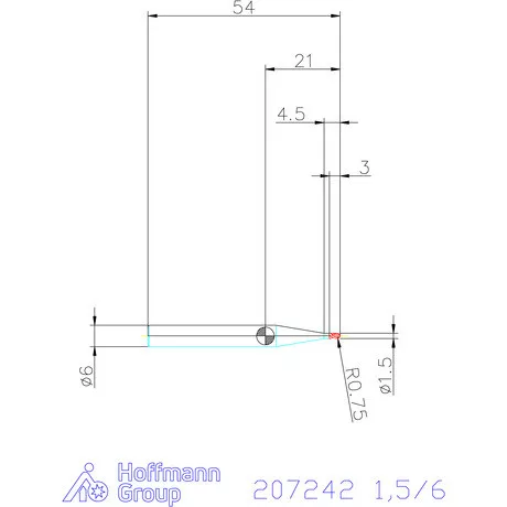 Garant Garant Master Steel VHM teljes rádiuszmaró HPC 1,5/6 mm