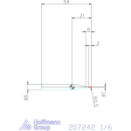 Garant Garant Master Steel VHM teljes rádiuszmaró HPC 1/6 mm