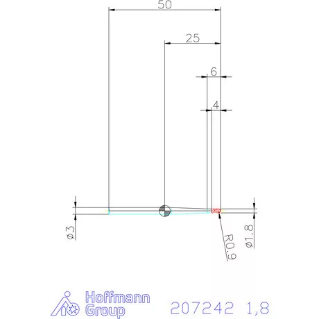 Garant Garant Master Steel VHM teljes rádiuszmaró HPC 1,8 mm