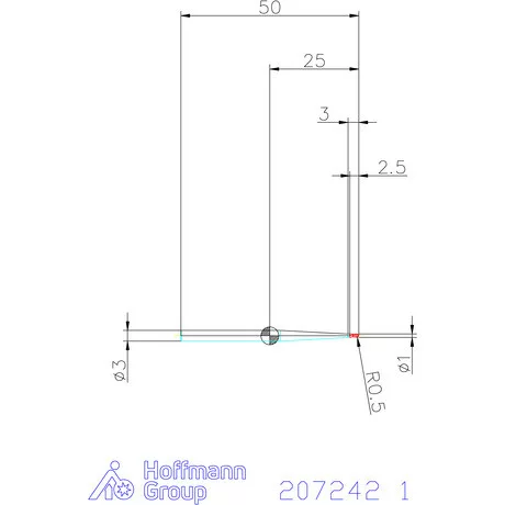 Garant Garant Master Steel VHM teljes rádiuszmaró HPC 1 mm