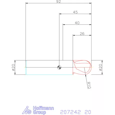 Garant Garant Master Steel VHM teljes rádiuszmaró HPC 20 mm