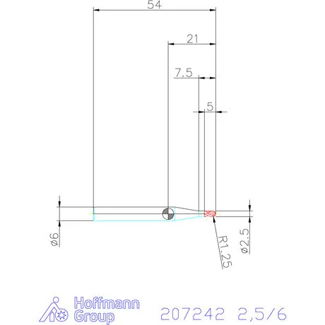 Garant Garant Master Steel VHM teljes rádiuszmaró HPC 2,5/6 mm