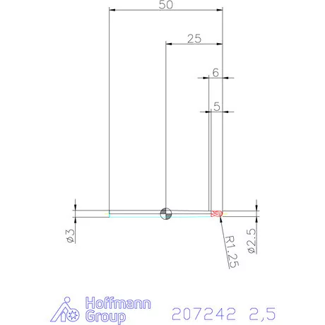 Garant Garant Master Steel VHM teljes rádiuszmaró HPC 2,5 mm