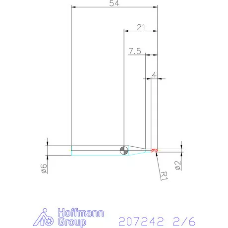 Garant Garant Master Steel VHM teljes rádiuszmaró HPC 2/6 mm