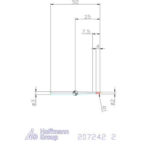Garant Garant Master Steel VHM teljes rádiuszmaró HPC 2 mm