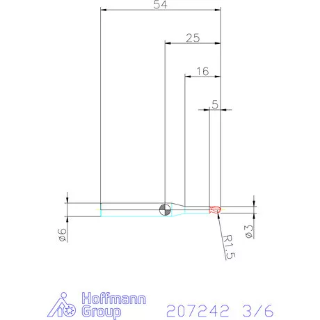 Garant Garant Master Steel VHM teljes rádiuszmaró HPC 3/6 mm