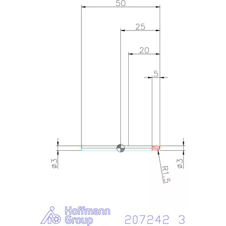 Garant Garant Master Steel VHM teljes rádiuszmaró HPC 3 mm