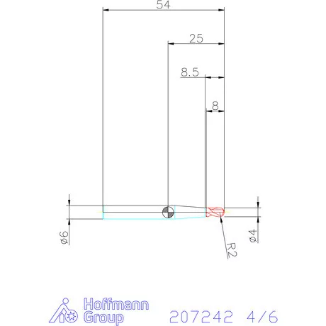 Garant Garant Master Steel VHM teljes rádiuszmaró HPC 4/6 mm