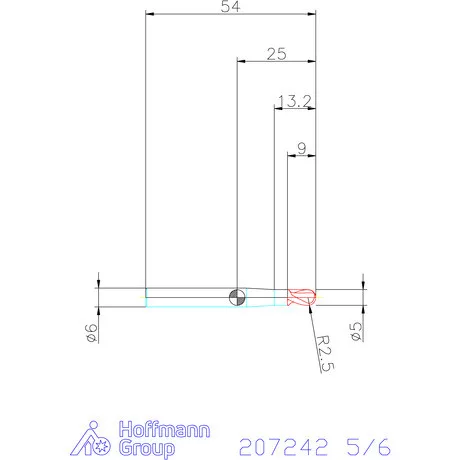 Garant Garant Master Steel VHM teljes rádiuszmaró HPC 5/6 mm