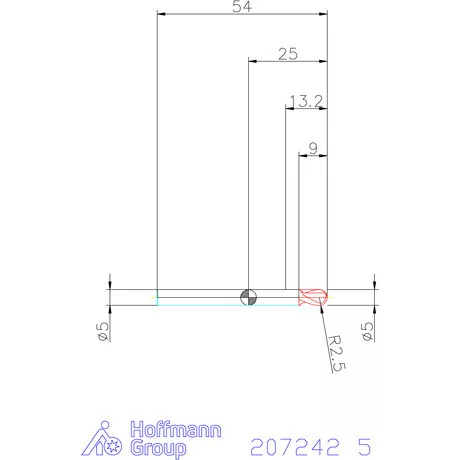 Garant Garant Master Steel VHM teljes rádiuszmaró HPC 5 mm