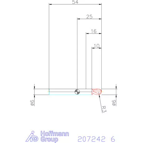 Garant Garant Master Steel VHM teljes rádiuszmaró HPC 6 mm