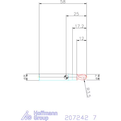 Garant Garant Master Steel VHM teljes rádiuszmaró HPC 7 mm