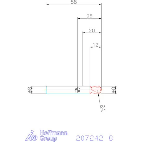 Garant Garant Master Steel VHM teljes rádiuszmaró HPC 8 mm