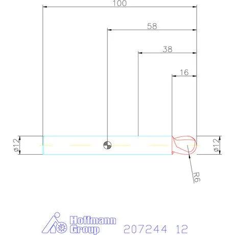 Garant Garant Master Steel VHM teljes rádiuszmaró HPC 12 mm