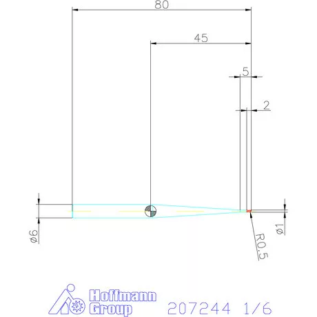 Garant Garant Master Steel VHM teljes rádiuszmaró HPC 1/6 mm