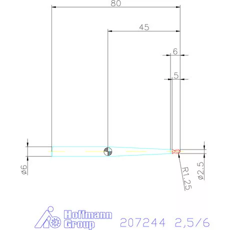 Garant Garant Master Steel VHM teljes rádiuszmaró HPC 2,5/6 mm