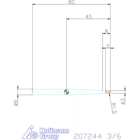 Garant Garant Master Steel VHM teljes rádiuszmaró HPC 3/6 mm