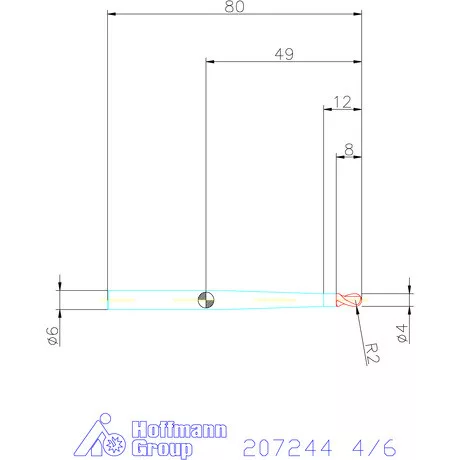 Garant Garant Master Steel VHM teljes rádiuszmaró HPC 4/6 mm