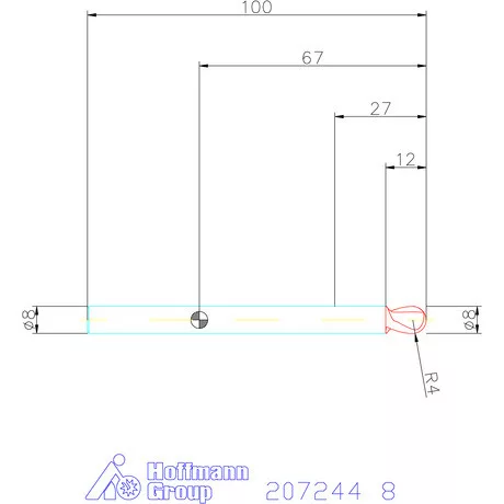 Garant Garant Master Steel VHM teljes rádiuszmaró HPC 8 mm