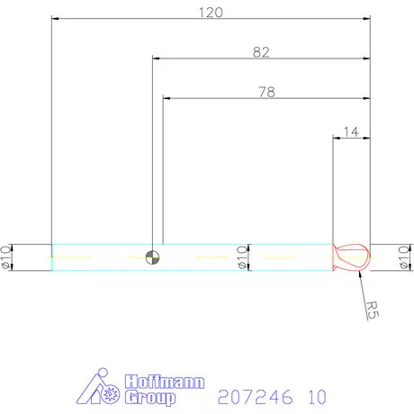 Garant Garant Master Steel VHM teljes rádiuszmaró HPC 10 mm
