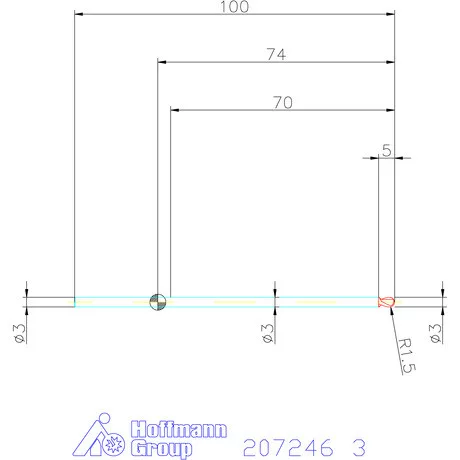 Garant Garant Master Steel VHM teljes rádiuszmaró HPC 3 mm