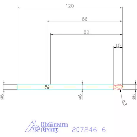 Garant Garant Master Steel VHM teljes rádiuszmaró HPC 6 mm