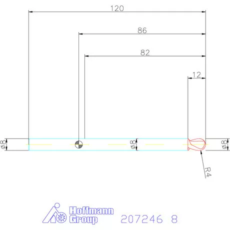Garant Garant Master Steel VHM teljes rádiuszmaró HPC 8 mm