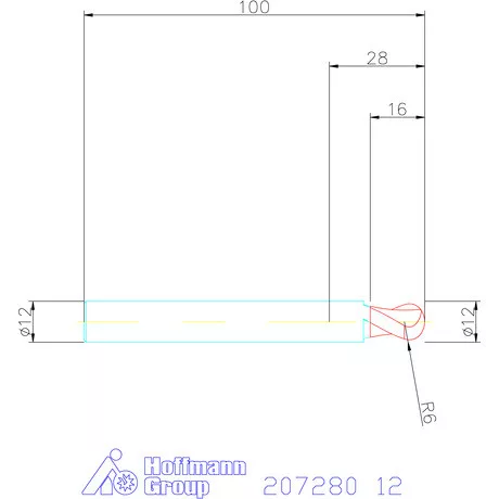 Garant VHM teljes rádiuszmaró HPC 12 mm
