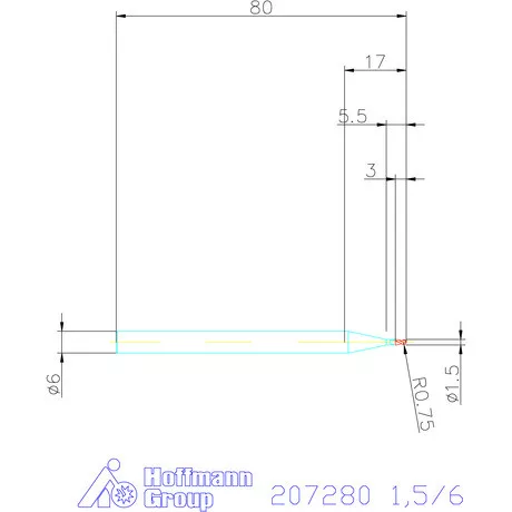 Garant VHM teljes rádiuszmaró HPC 1,5/6 mm
