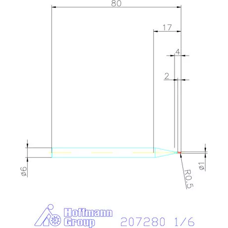 Garant VHM teljes rádiuszmaró HPC 1/6 mm