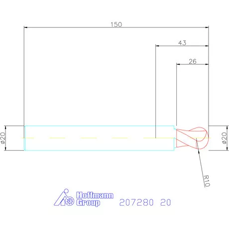Garant VHM teljes rádiuszmaró HPC 20 mm