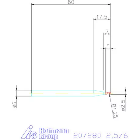 Garant VHM teljes rádiuszmaró HPC 2,5/6 mm