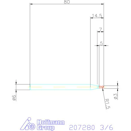 Garant VHM teljes rádiuszmaró HPC 3/6 mm