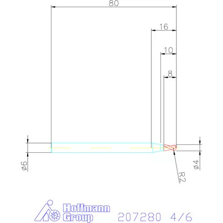 Garant VHM teljes rádiuszmaró HPC 4/6 mm