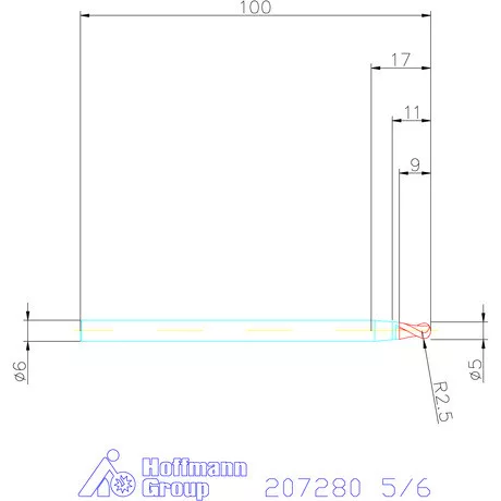 Garant VHM teljes rádiuszmaró HPC 5/6 mm