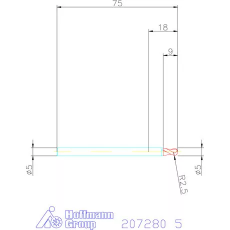 Garant VHM teljes rádiuszmaró HPC 5 mm