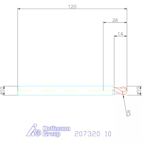 Garant VHM teljes rádiuszmaró HPC 10 mm
