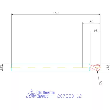 Garant VHM teljes rádiuszmaró HPC 12 mm