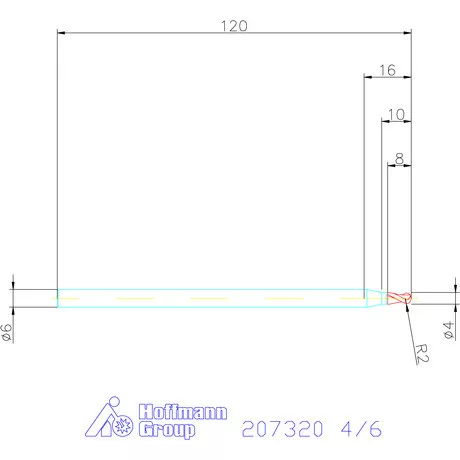 Garant VHM teljes rádiuszmaró HPC 4/6 mm