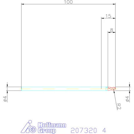 Garant VHM teljes rádiuszmaró HPC 4 mm