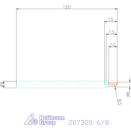 Garant VHM teljes rádiuszmaró HPC 6/8 mm