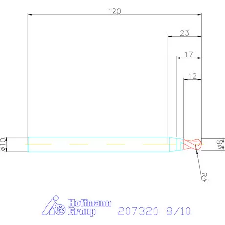 Garant VHM teljes rádiuszmaró HPC 8/10 mm
