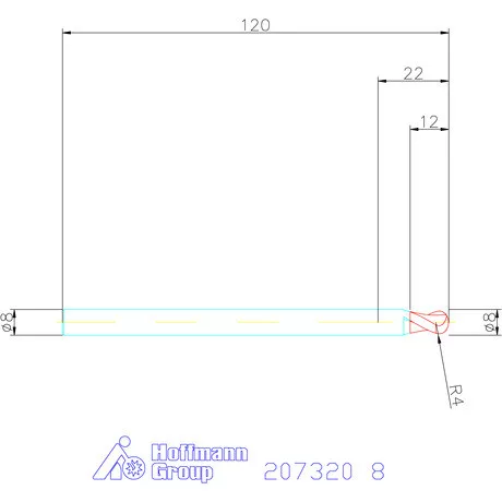 Garant VHM teljes rádiuszmaró HPC 8 mm