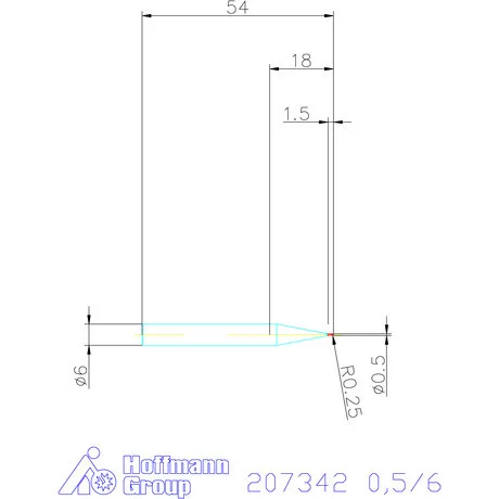 Garant Garant Diabolo VHM teljes rádiuszmaró HPC 0,5/6 mm