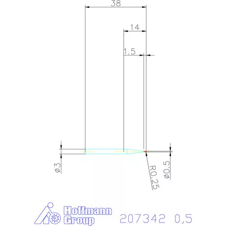 Garant Garant Diabolo VHM teljes rádiuszmaró HPC 0,5 mm