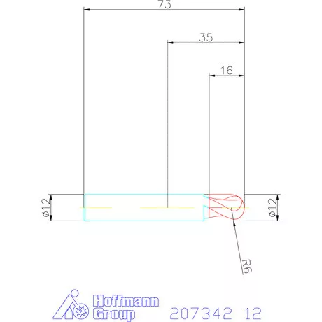 Garant Garant Diabolo VHM teljes rádiuszmaró HPC 12 mm