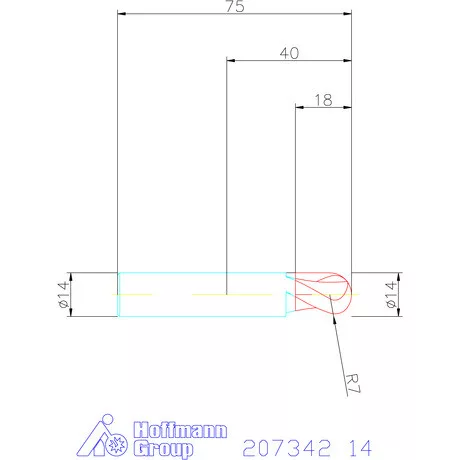 Garant Garant Diabolo VHM teljes rádiuszmaró HPC 14 mm