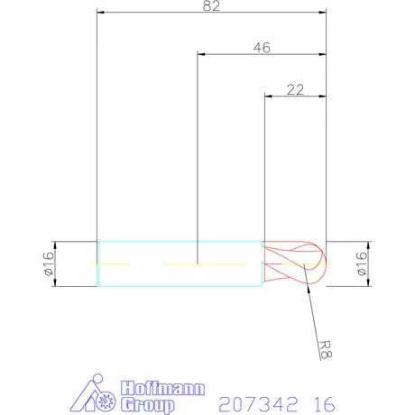 Garant Garant Diabolo VHM teljes rádiuszmaró HPC 16 mm